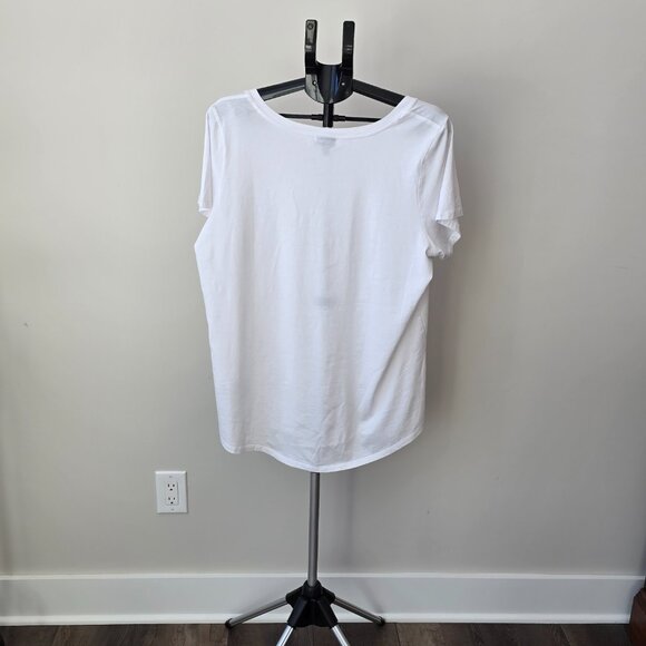 White Short Sleeve Women's Top - Picture 3 of 8